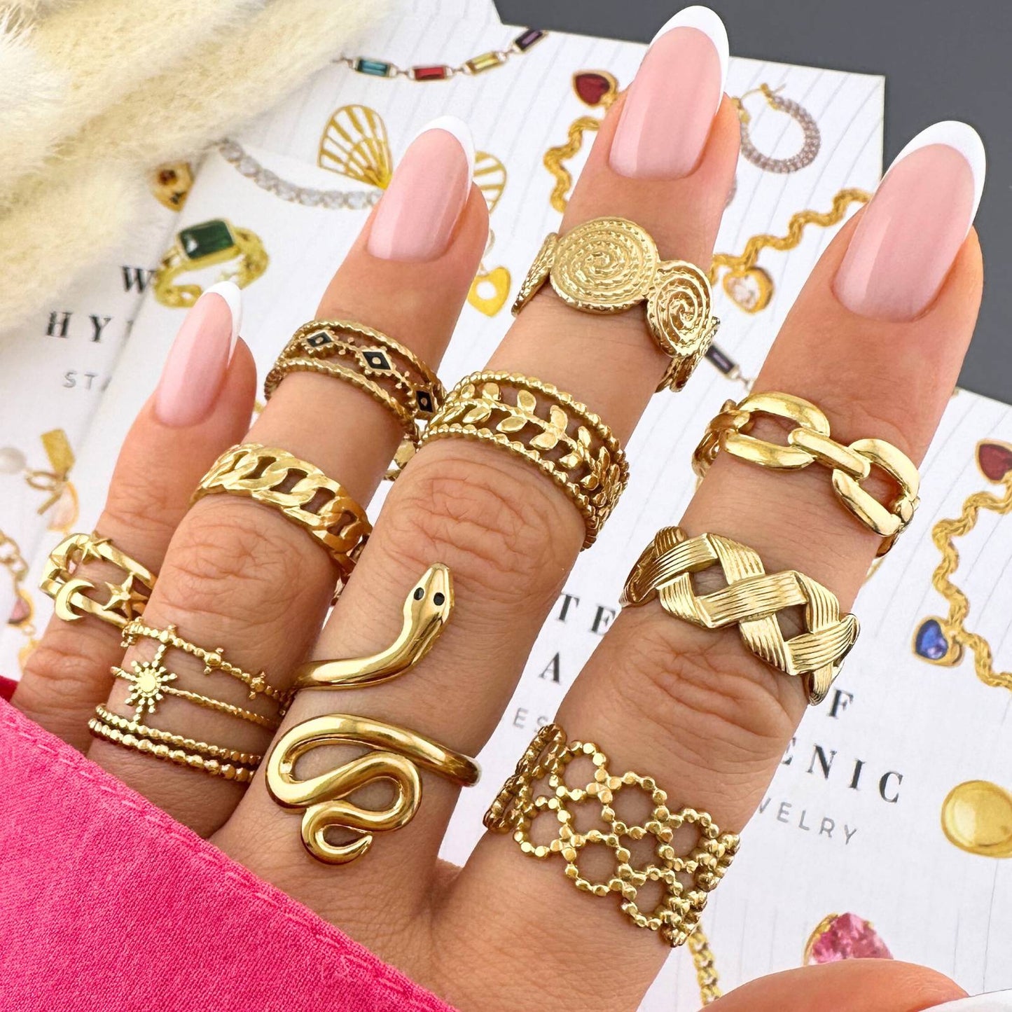 18K gold plated Stainless steel finger ring