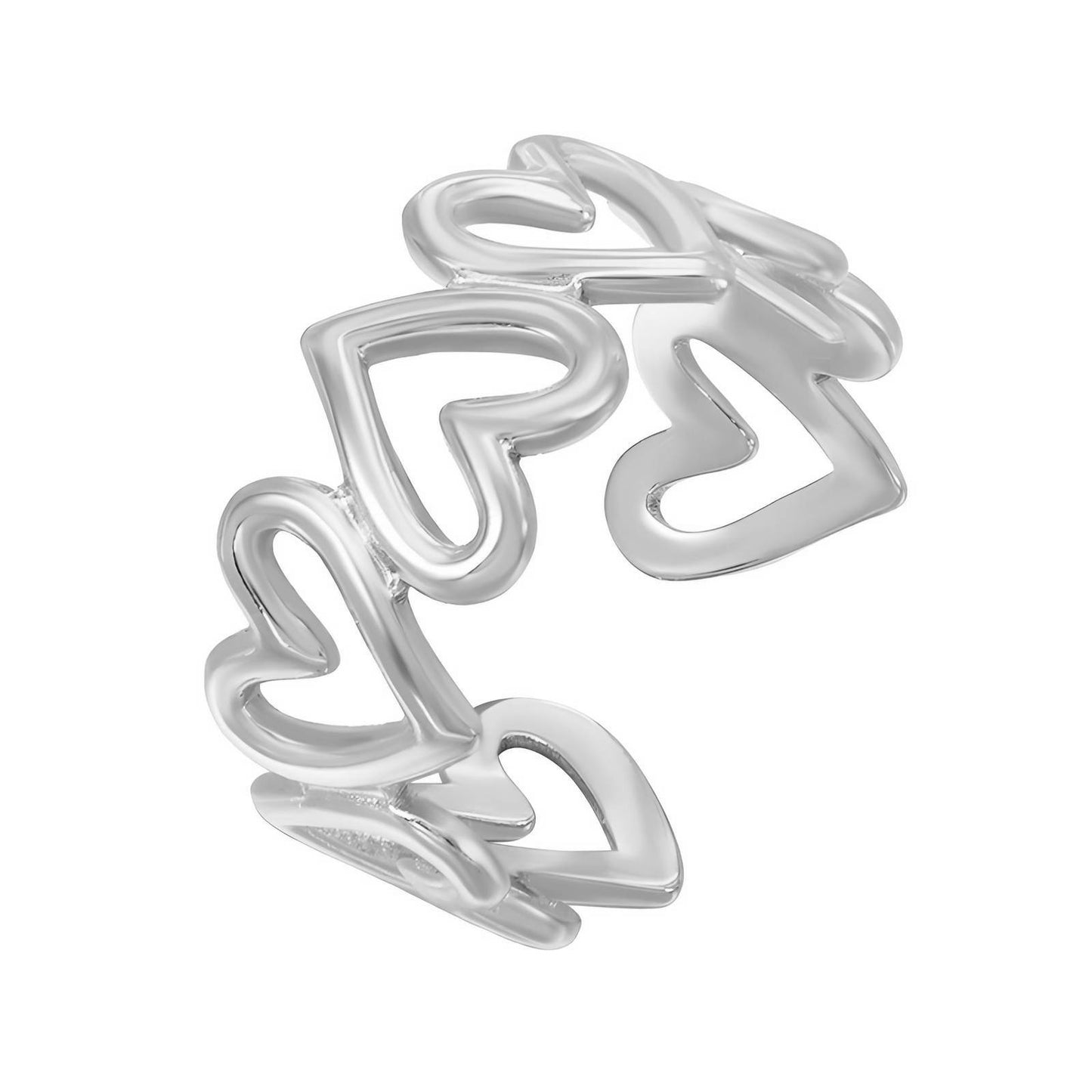 Stainless steel  Hearts finger ring